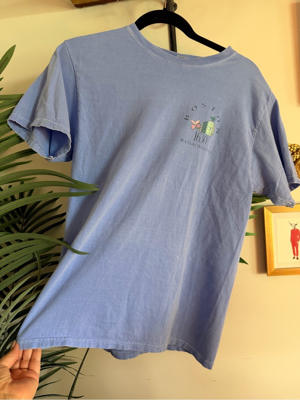 Vintage Boston Massachusetts Whale Graphic Tee - Blue - Picture 2 of 7